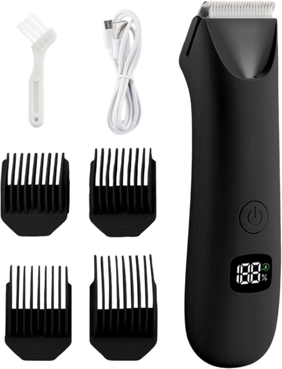 Lichaamsverzorging Trimmer - Heren Bodygroomer - Intieme Zones - Digitaal Display - 14 x 3.7 cm