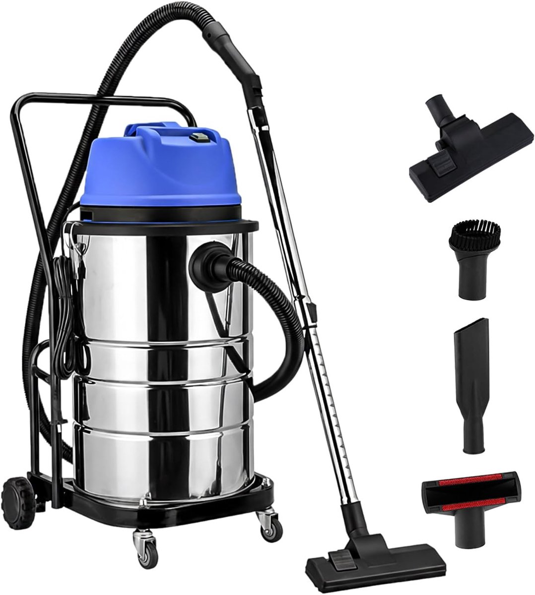 Nat en Droog Stofzuiger - Werkplaats Stofzuiger - Veelzijdig Schoonmaken - 60 Liter Capaciteit - 1400W Vermogen - Roestvrij Staal