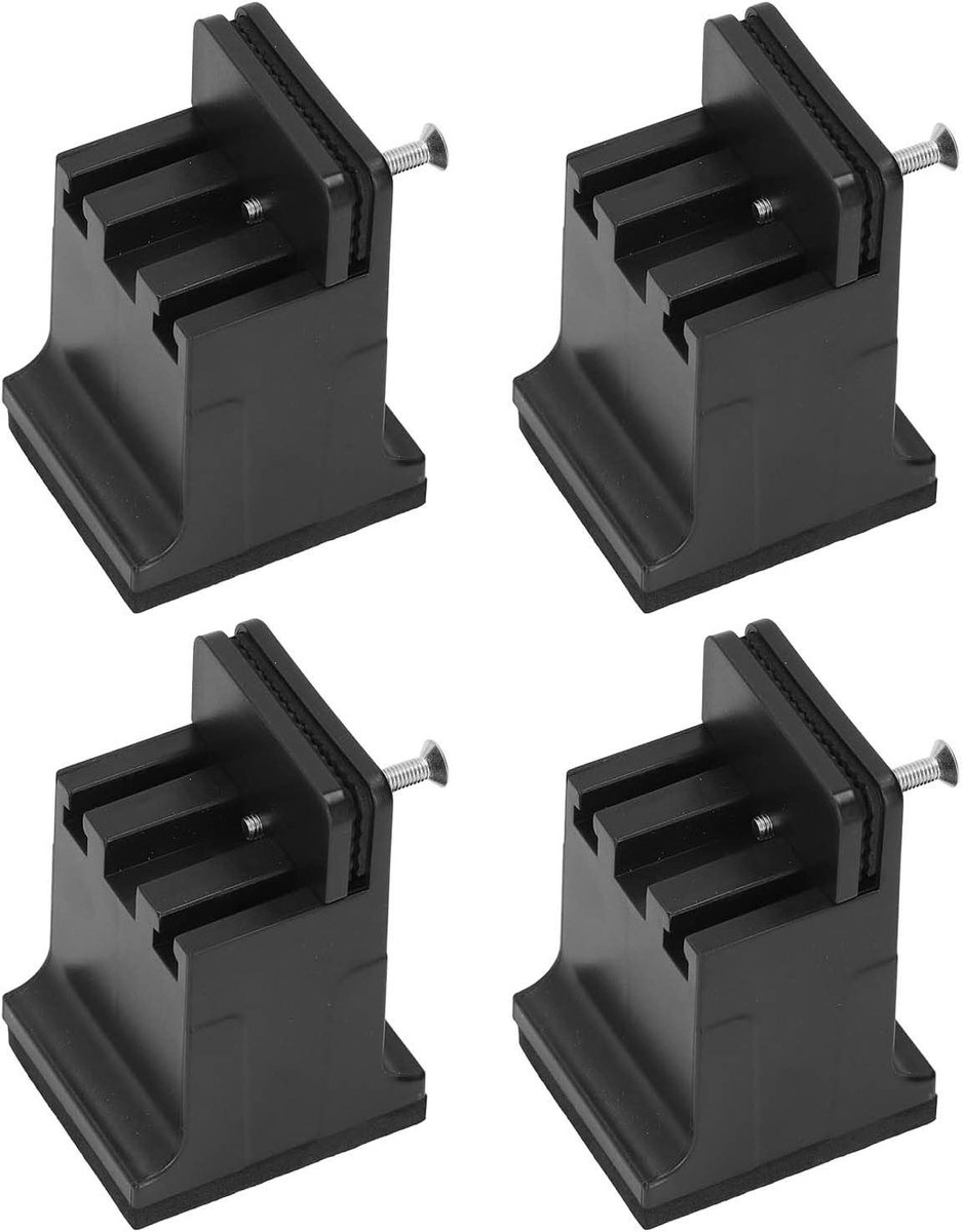 Verstelbare Meubelverhogers - Bedbankverhogers - Meubels Verhogen - Met Schroefklem - 4 Stuks - Zwart