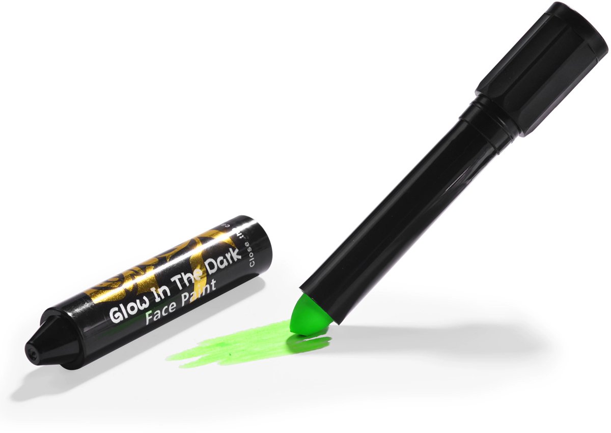 Schminkstiften - Schmink Set Krijtjes - 12 Stuks Kleuren -Fluoriserend UV Neon Glow in the Dark Krijtjes-Giftige Gezichtsverfkrijtjes voor Halloween Cosplay Make-up-Helderste Glow onder UV-Licht — afbeelding 8