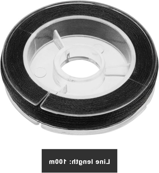 Dailygoods- Bevestigingslijn 100M - Hengel Gids - Metalen Lijn - Duurzaam - Sterktegraad 300D - Zwart - Vislijn van Dailygoods — afbeelding 3