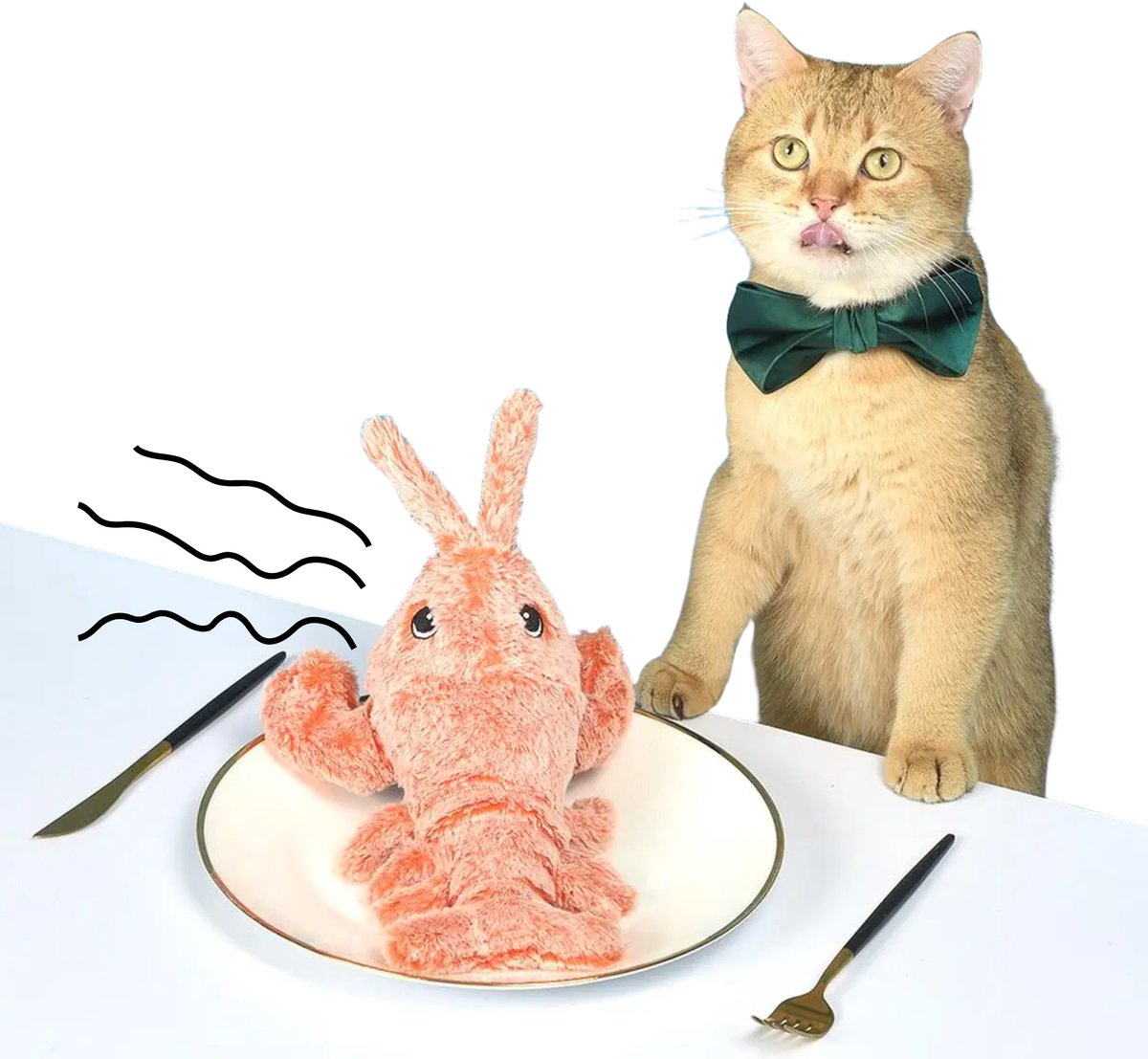 EcoPawPaw Interactief Elektrisch Kreeft Kattenspeeltje – USB Oplaadbaar met Bewegende Staart & Kattenkruid