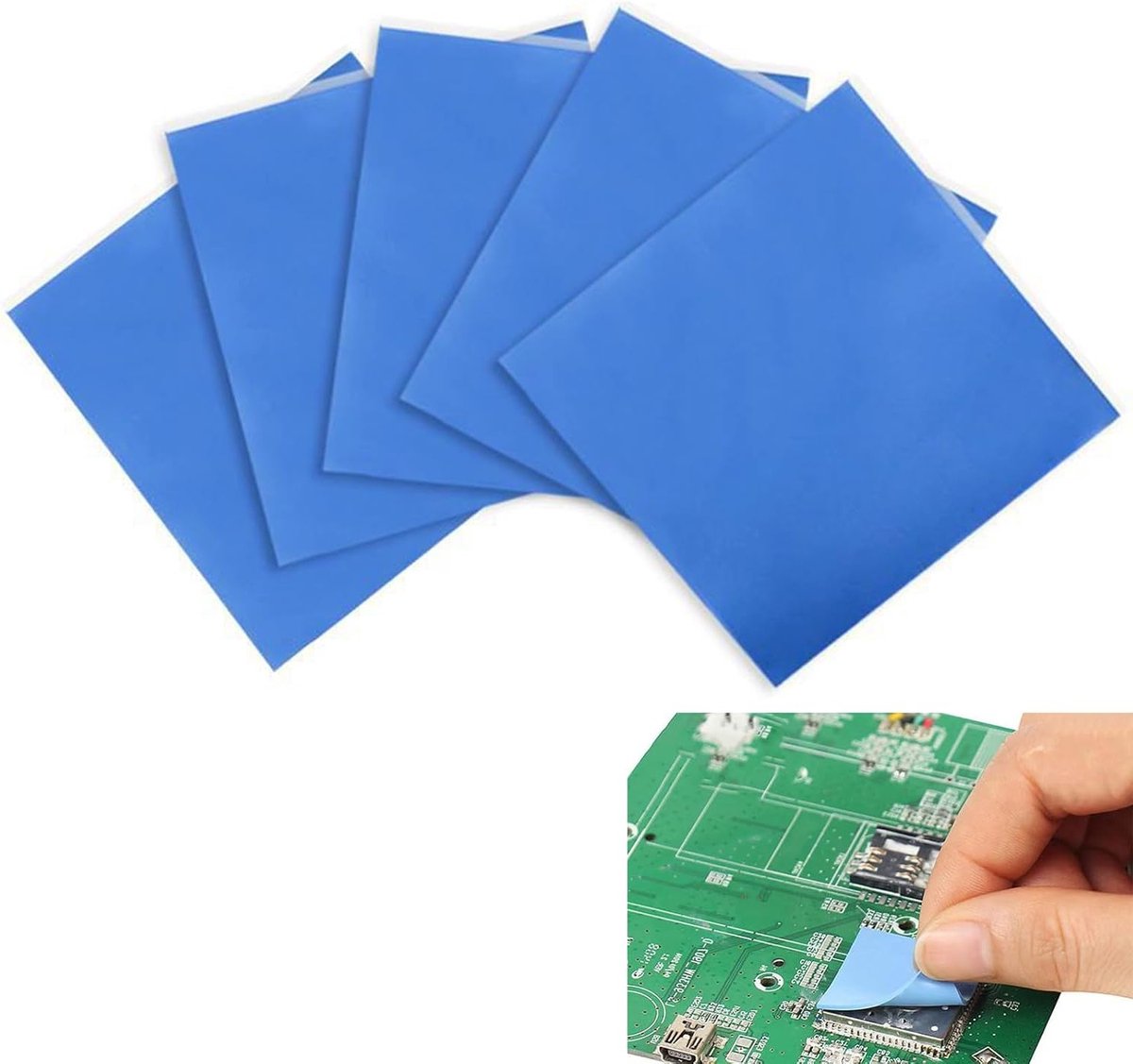 5 x 100 x 0.5 mm Silicone Thermische Geleidingspads voor PC, Laptop, CPU, GPU en LED - Hoge Temperatuur Weerstand en 6.0 W/mK Geleidingseigenschappen