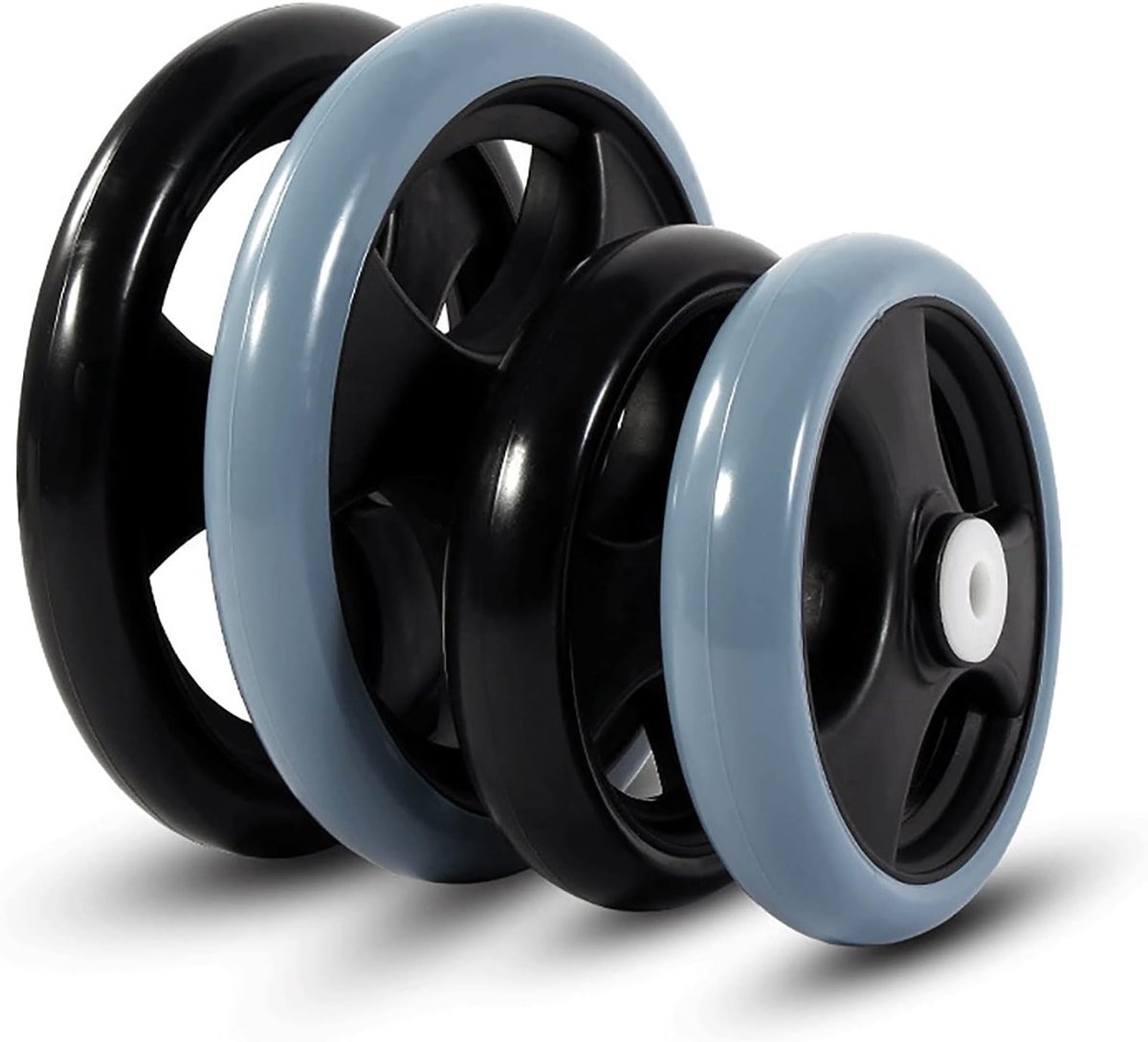 Rolstoel Voorwielen - Zwenkwielen Set - Mobiliteit Verbeteren - Antislip Schokabsorberend - 8 Inch - Grijs