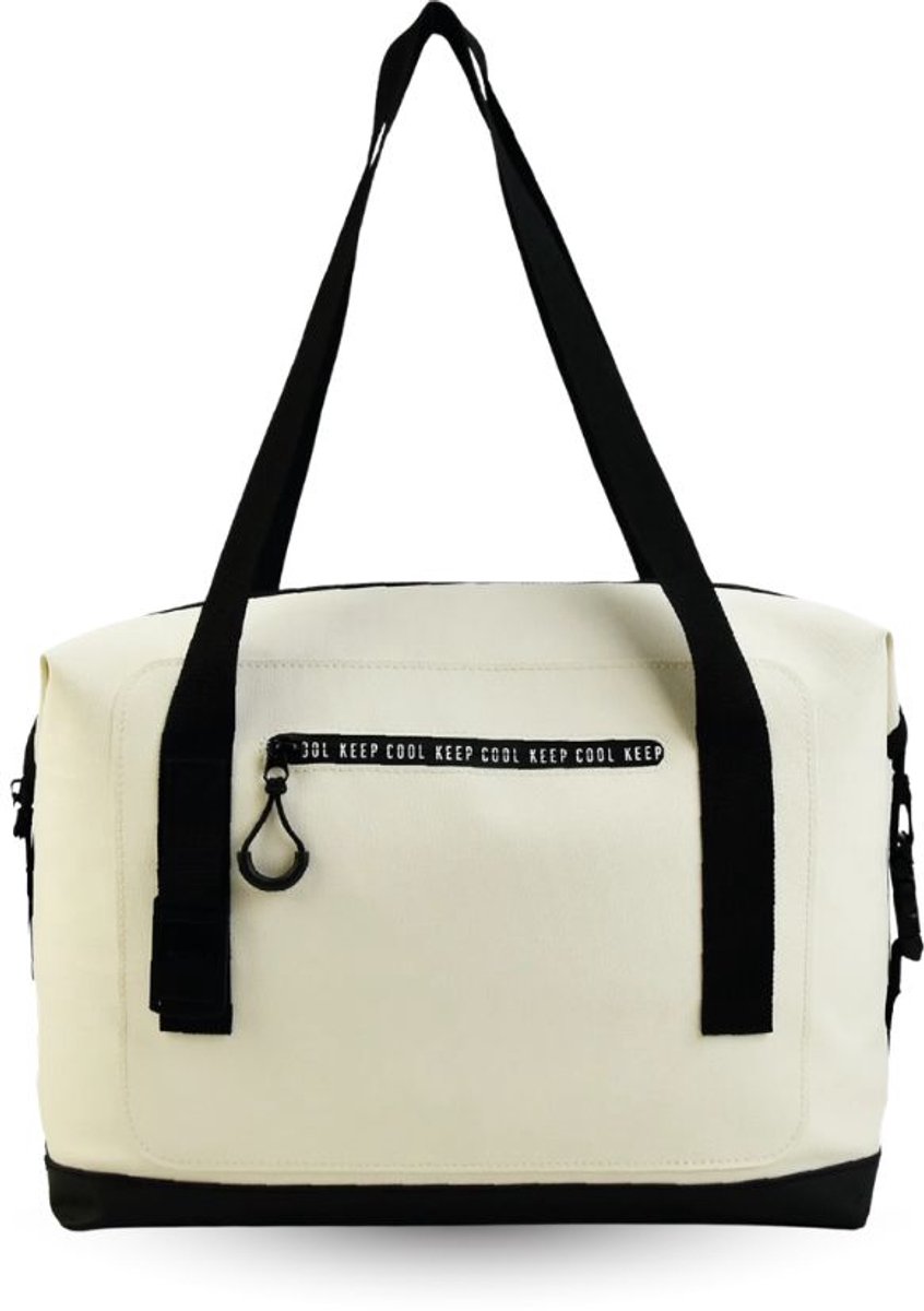 Kleine Koeltas Shopper Off-White - Koeltasje Klein - Koelshopper - Stijlvolle Lunchtas voor Werk - Koeltas Klein