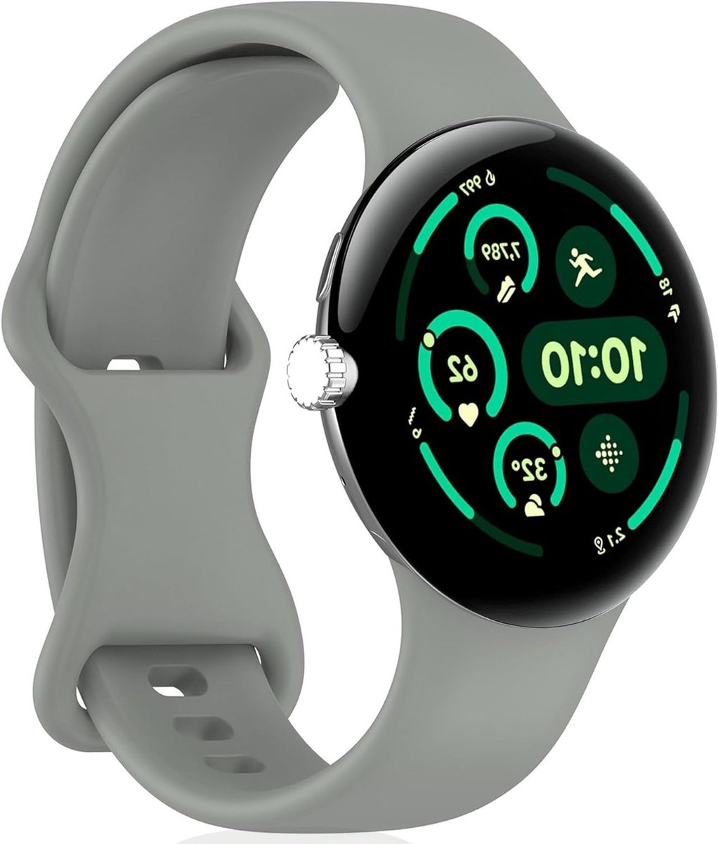 Siliconen Sportarmband voor Google Pixel Watch 4/3/2/1 - Grijze Armband voor Comfortabel Draaggemak en Stijl