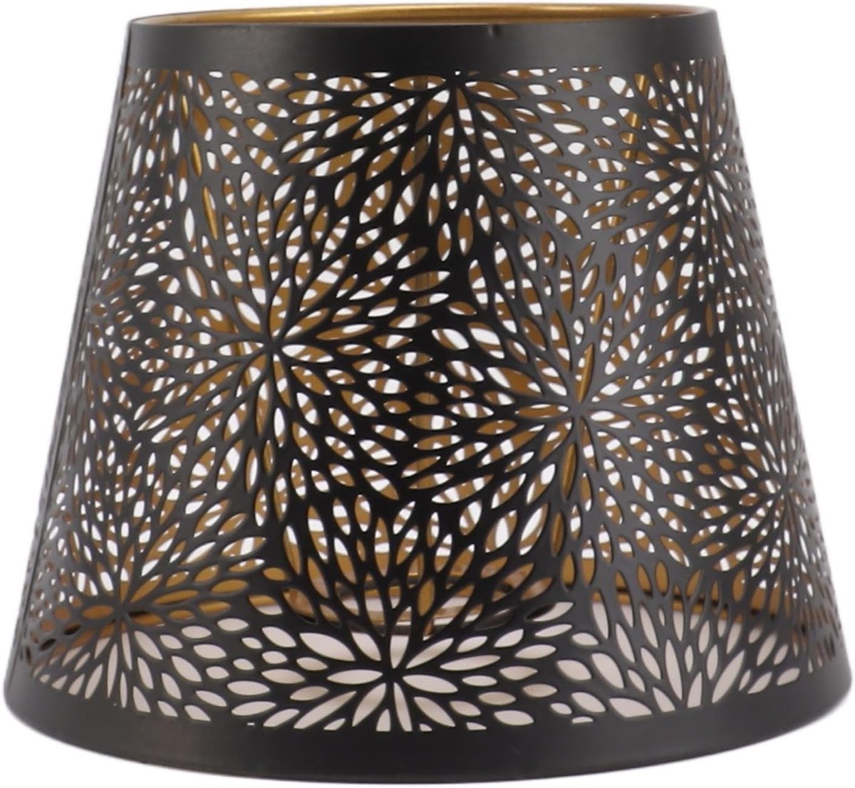 Lampenvoet met een metalen lampenkap met bosboompatroon, E26/E27 fitting, 15 cm hoog, ideaal voor tafellampen en vloerlampen, industrieel design, goudkleurige binnenkant