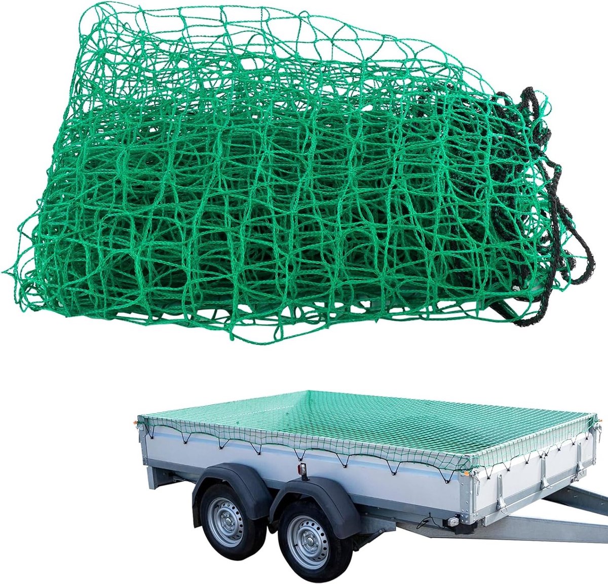 Veiligheidsnet voor aanhangwagens, 2 x 3 m, Cargo Net voor ladingbescherming en transportveiligheid