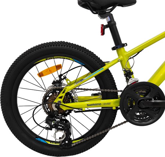 Keskin Bike MTB1 kinderfiets 20 inch - 21 versnellingen met schijfremmen voor en achter - kinderfiets voor 6, 7 en 8 jaar - 20 inch fiets voor jongens en meisjes - neongroen — afbeelding 5
