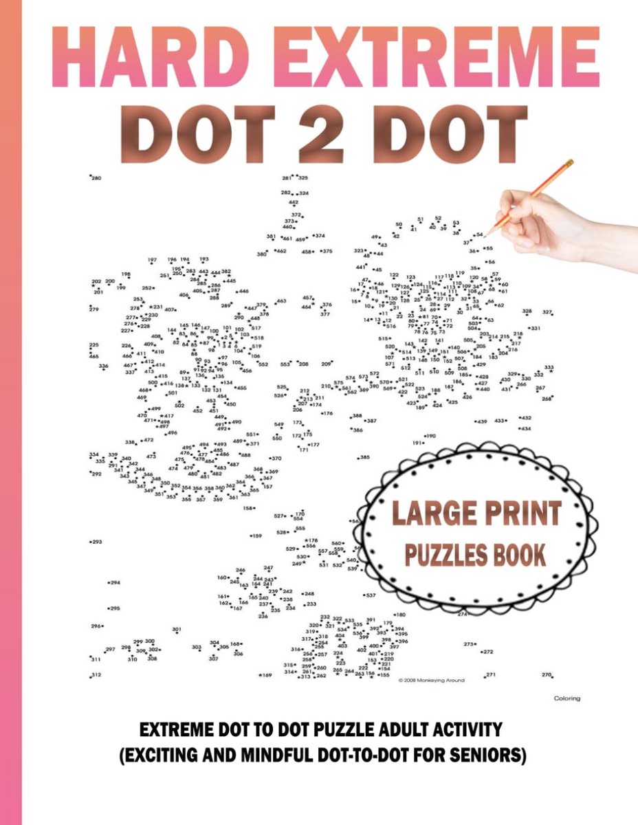 Extreme Moeilijke Puzzelboek Verbind de Stippen Grote Druk Activiteit