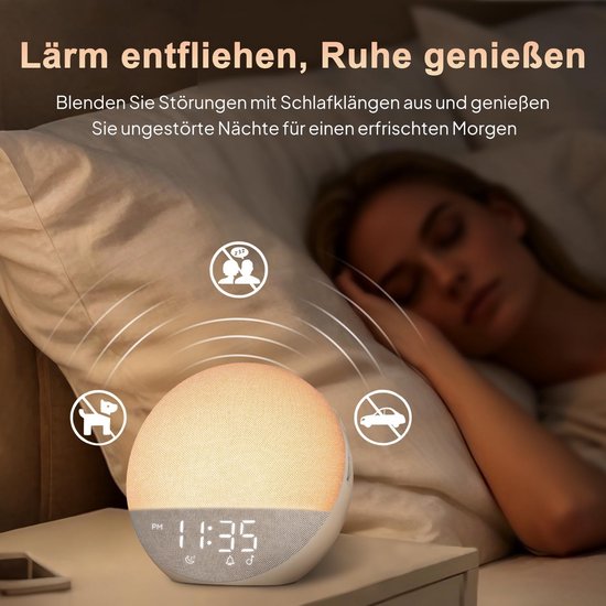 Wake-up Light met Zonsopgangsimulatie en Bluetooth Speaker - Natuurlijke Wekker met Witgeluid van Wake-up Light — afbeelding 5