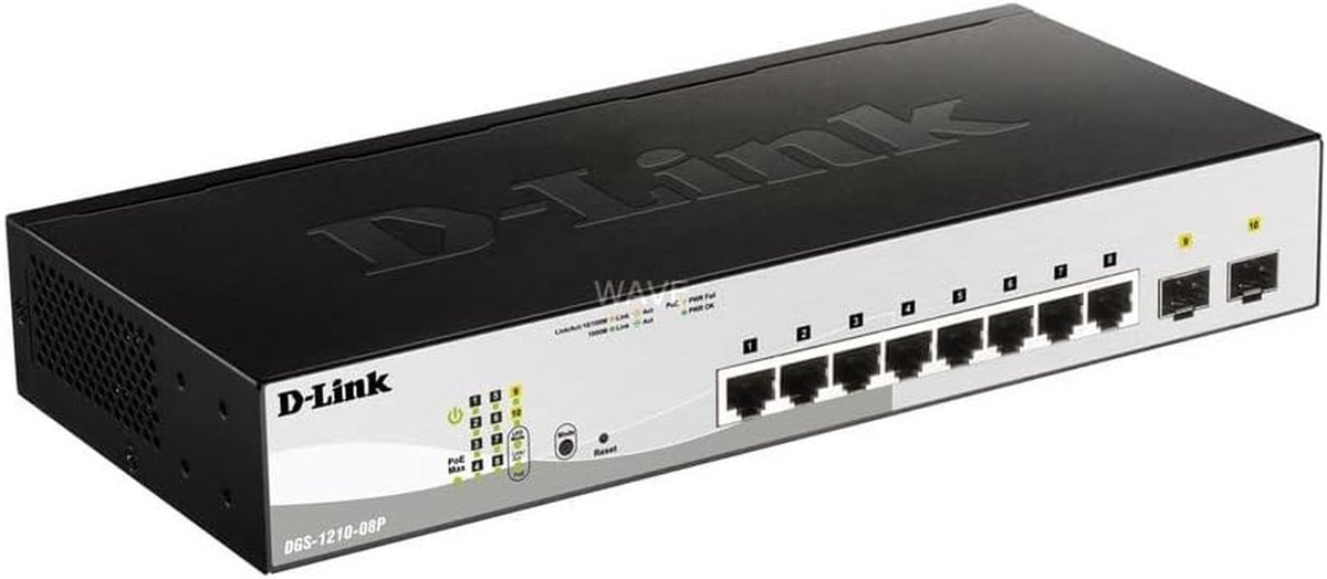 Managed Gigabit Switch - PoE Netwerkapparatuur - Bedrijfsnetwerk Uitbreiding - 8 PoE Poorten - 28 x 18 x 4.4 cm