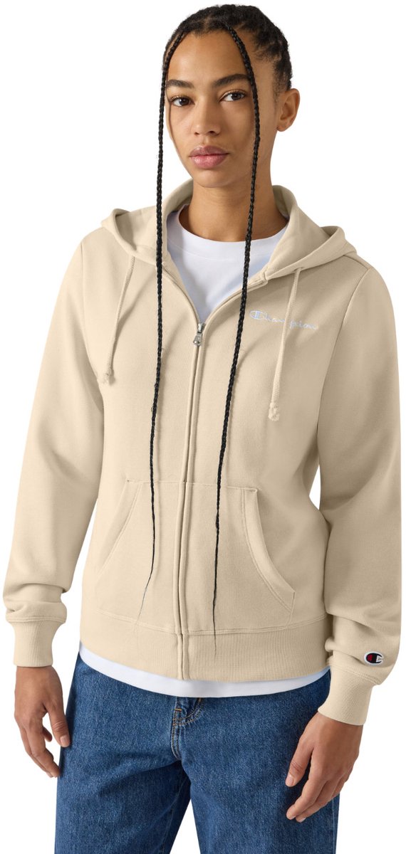 Champion Sweater Dames Full Zip Hoodie Sweatshirt Beige