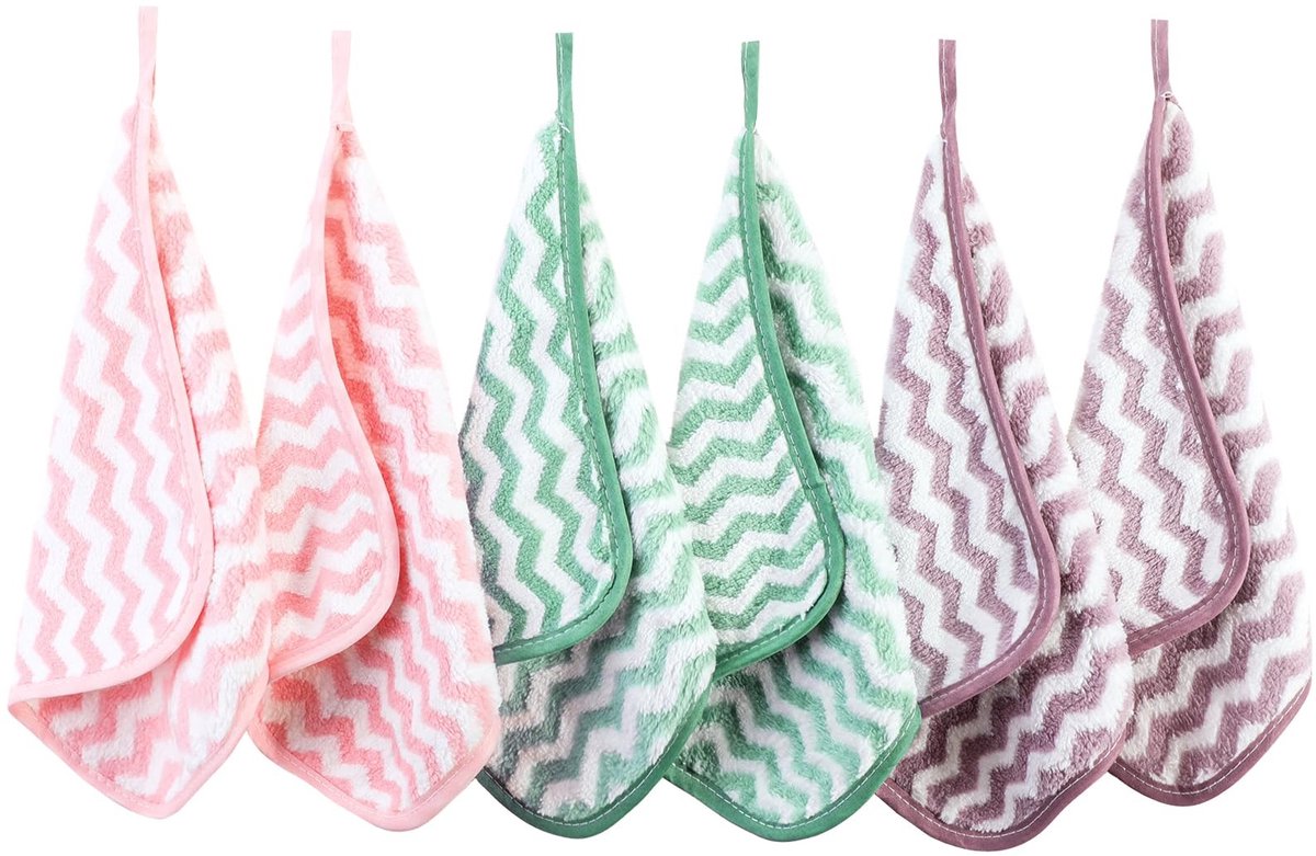 ONF3 - Flanellen gezichtsdoek - Herbruikbare microvezel - Zacht en comfortabel - Set van 6 - Make-up remover doekjes - Geschikt voor alle huidty...