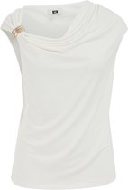 WE Fashion Dames top met gedrappeerd effect en gouden detail