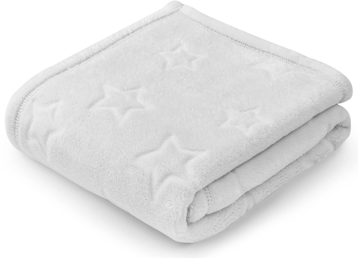 aladdien - Pepi Knuffeldeken - Wollige babydeken - Lichtgewicht en warm - Grijs - Fleece deken - Ideaal voor onderweg - 70 x 100 cm