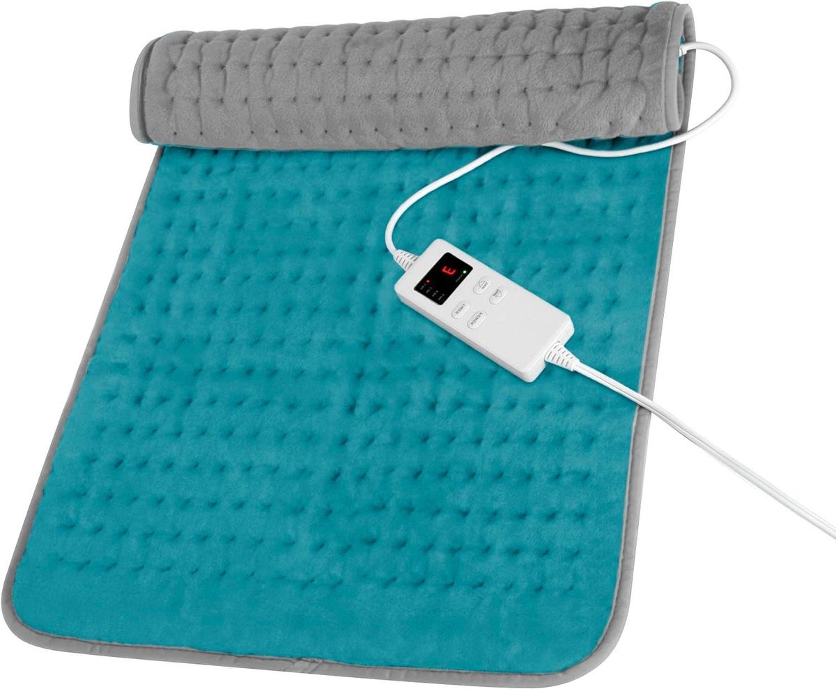 Elektrisch Verwarmingskussen - Warmtekussen Lichaam - Spierontspanning Pijnverlichting - 6 Warmtestanden 4 Timers - 50 x 61 cm - Grijs