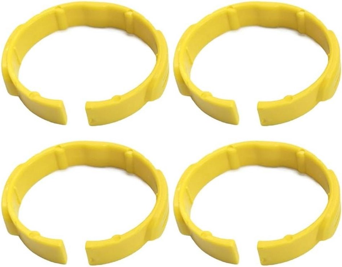 Elleboogklem Set - Zuigslang Clips - Stofzuiger Onderhoud - Directe Vervanging - 4 Stuks - Geel