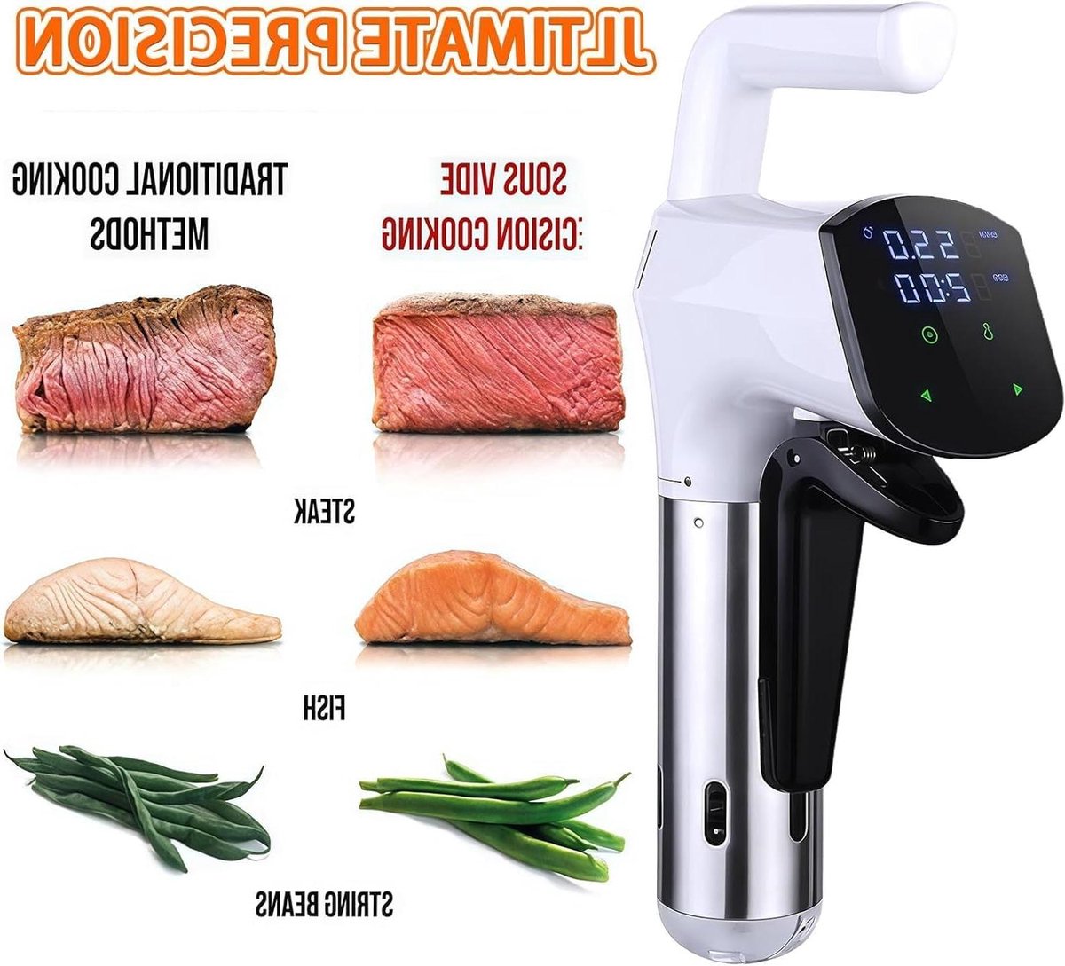 Sous-vide apparaat - Precisie koker - Mals koken - Digitale display - 1800W - Wit