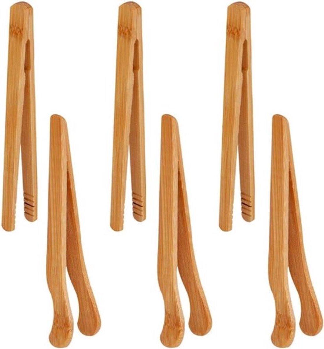 Bamboe Keukentang voor Toast en Thee - 6 Stuks - Bruinachtig Geel