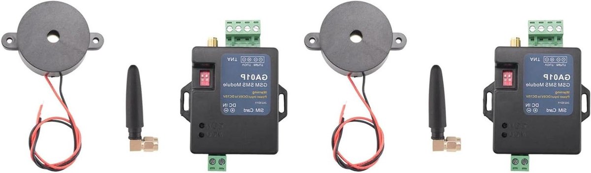 GSM Alarm Box - SMS Melder - Stroomuitval Waarschuwing - Ingebouwde Batterij - 2 Stuks - Zwart