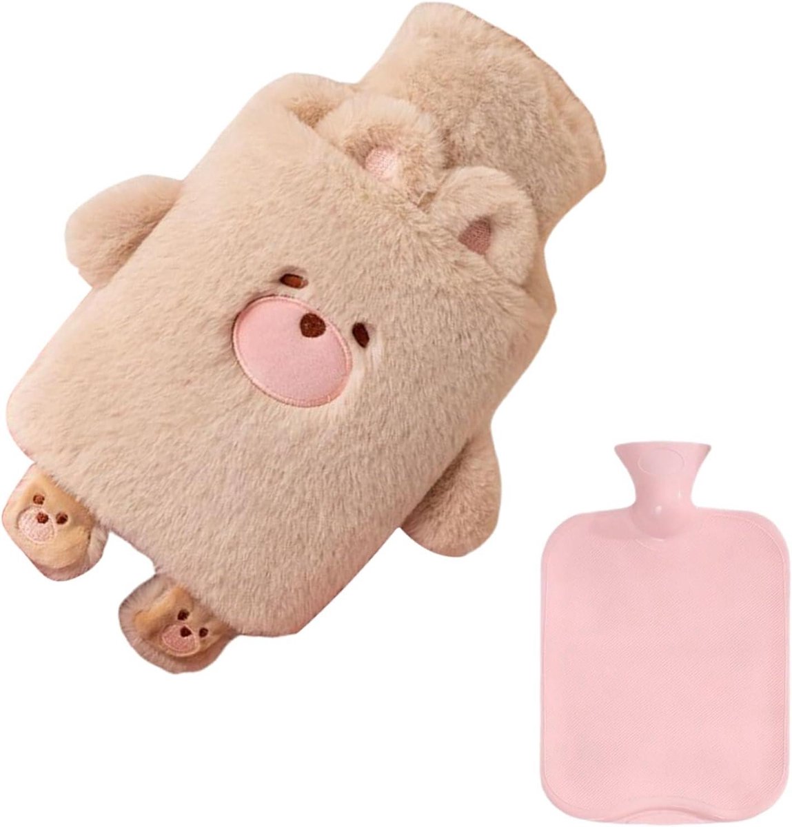 Warmwaterkruik Voeten - Zachte Kruik - Comfort Verwarmen - Afneembare Hoes - 25 x 18 cm - Grijs