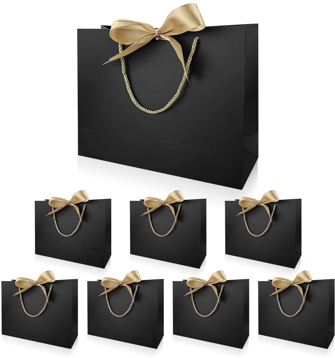 aladdien - Papieren geschenkzakken - Feestzakken - Handgrepen - Zwart - Cadeautassen - Draagbare feestzakken voor bruiloften en verjaardagen