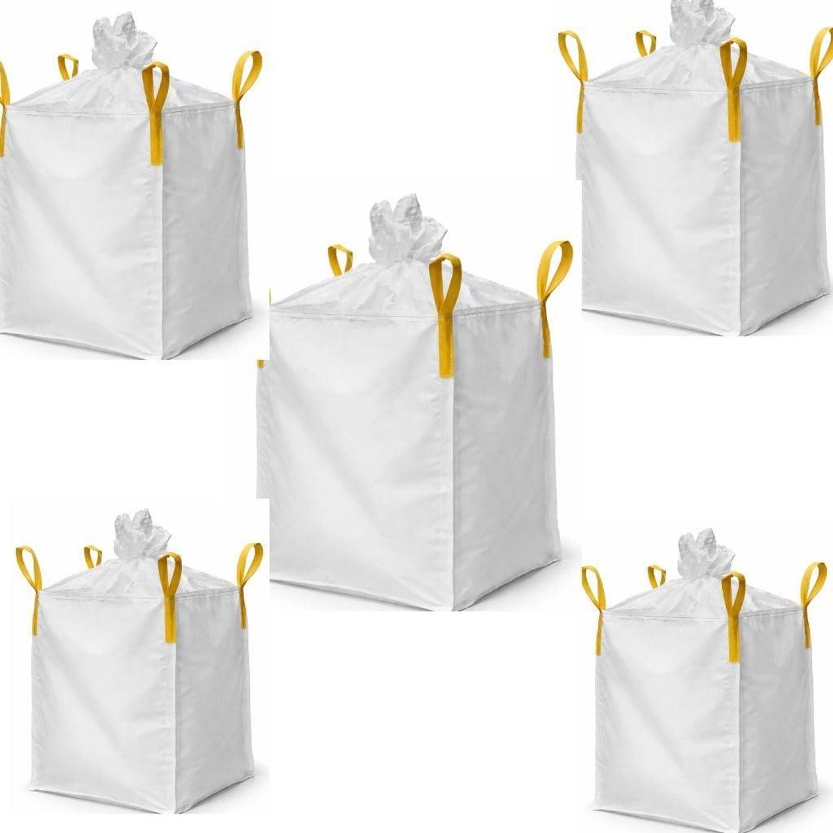 Big Bag - Afvalcontainer Zak - Materiaal Transport - Met Apron - 90x90x110cm 1250kg - Wit