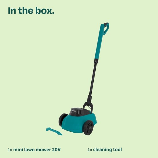 Accu grasmaaier - Kleine tuinmaaier - Gazononderhoud - Mulchfunctie - 22 cm maaibreedte - Groen — afbeelding 3