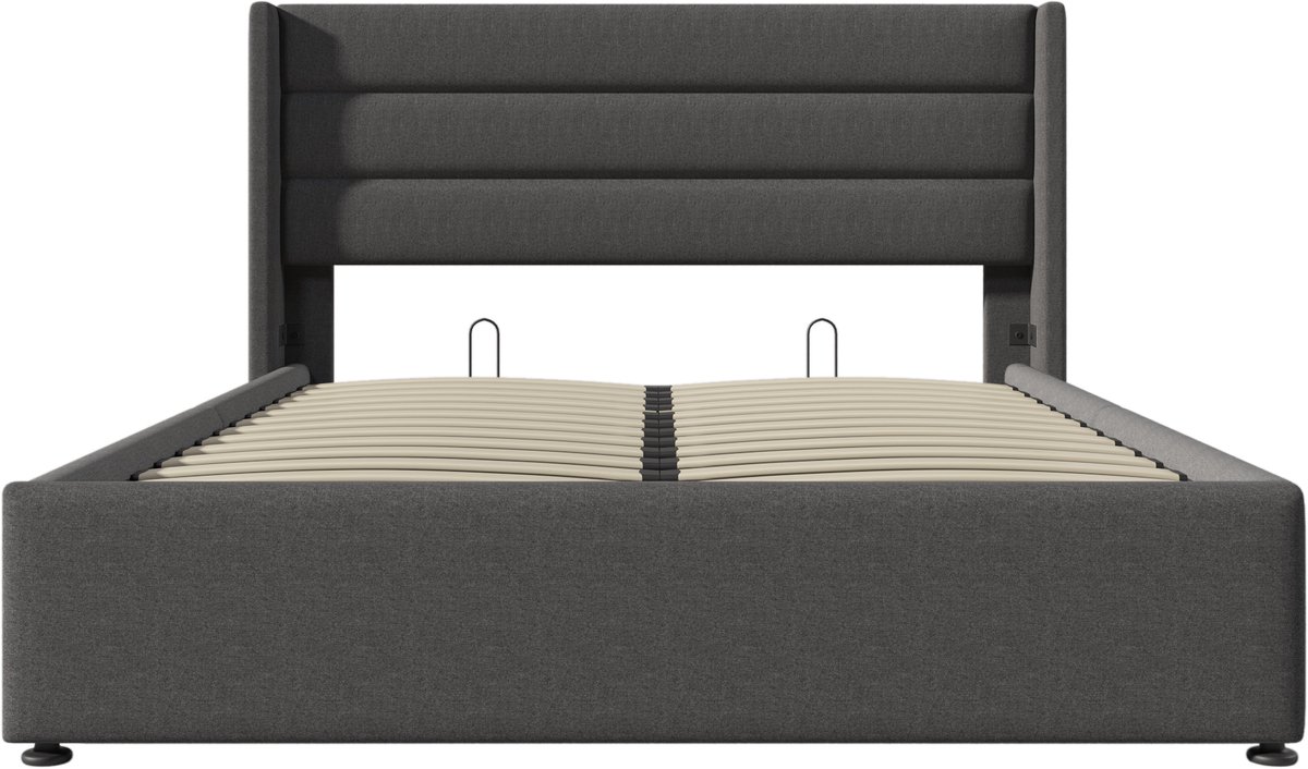 Boxspring - 140x200cm - Linnen - Opbergruimte