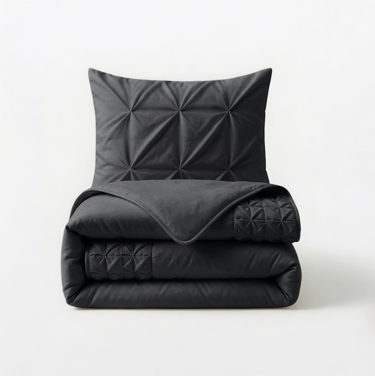 Sleeptime Border Pintuck Black 200 x 220 Zwart