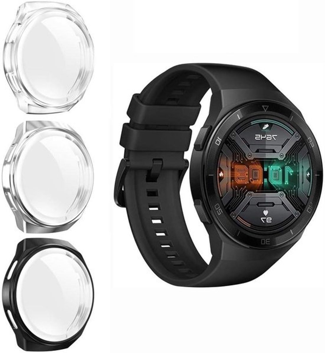 Beschermhoes Huawei Watch GT 2e, Zacht TPU, Dun, Schokbestendig
