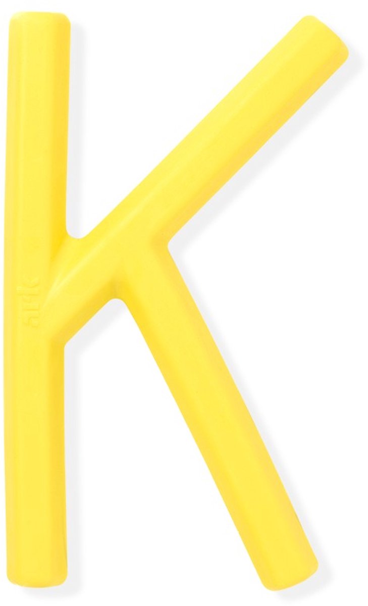 ARK Therapeutic bijtspeelgoed letter K geel sensorisch kauwspeelgoed.