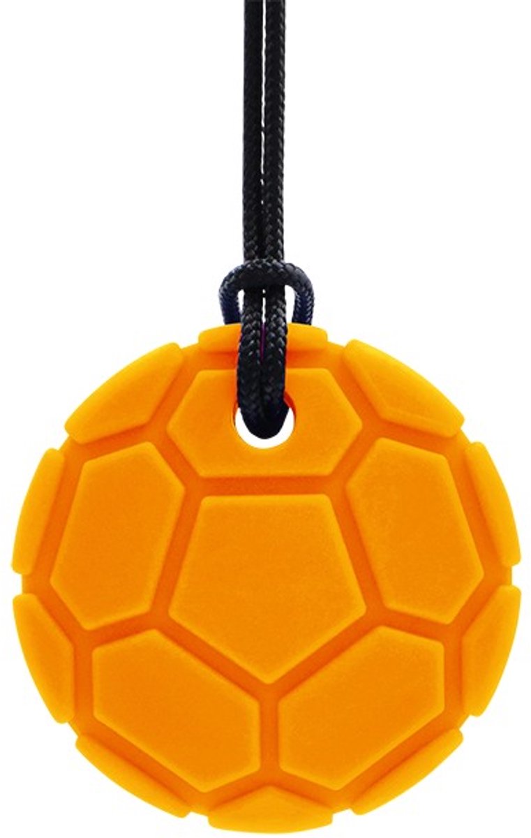 ARK Therapeutic kauwsieraad voetbal ketting oranje XXT - sensorisch speelgoed.