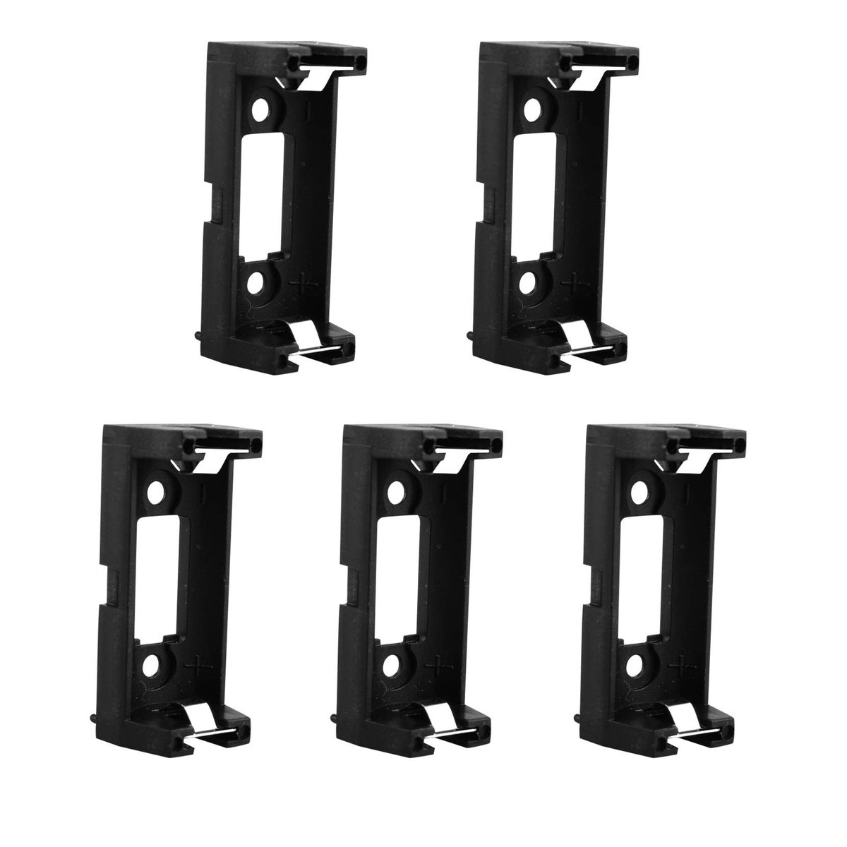 aladdien - CR123A Batterij Houder - Plug-in Type - 5 Stuks - Zwart - Batterij Case - Geschikt voor CR123A batterij - Ontwerp