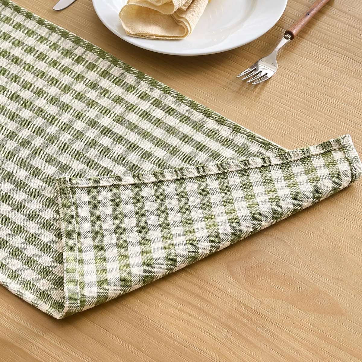 Tafelloper - Tafelkleed geruit - Eettafel decoreren - Klassiek ruitpatroon - 30 x 180 cm - Groen