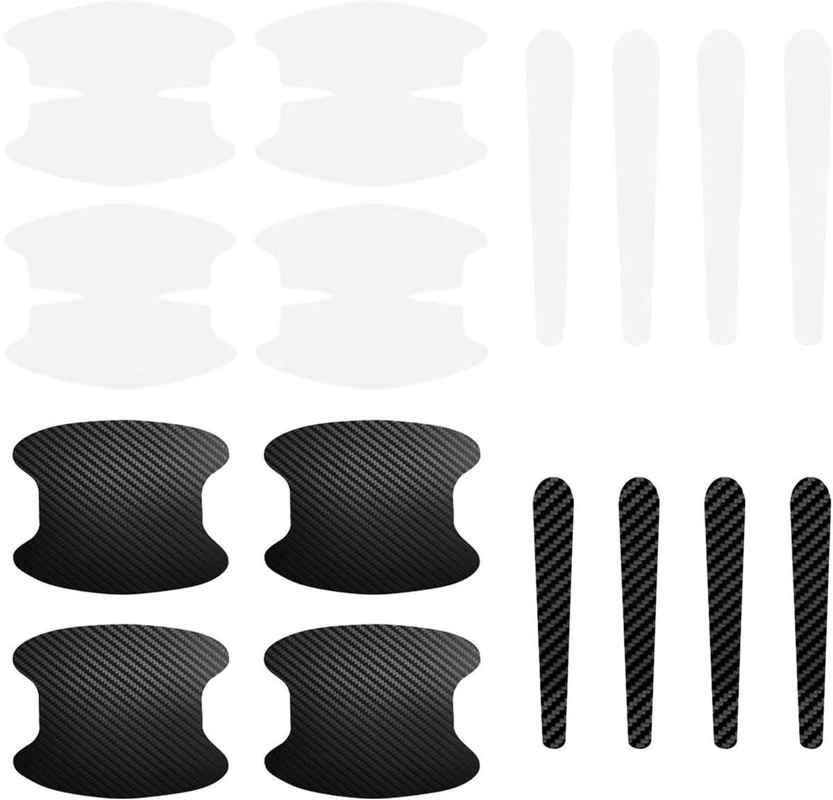aladdien - Auto Deurgreep Beschermfolie - Krasbestendige Stickers - Perfecte Bescherming - Set van 16 Stuks - Voor Auto Deurgrepen - Makkelijk aan t...
