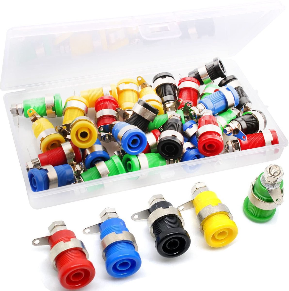 RUNCCI-YUN 30pcs 4mm Banana Socket Kit - Kleurcode Aansluitingen voor Speakers en Versterkers