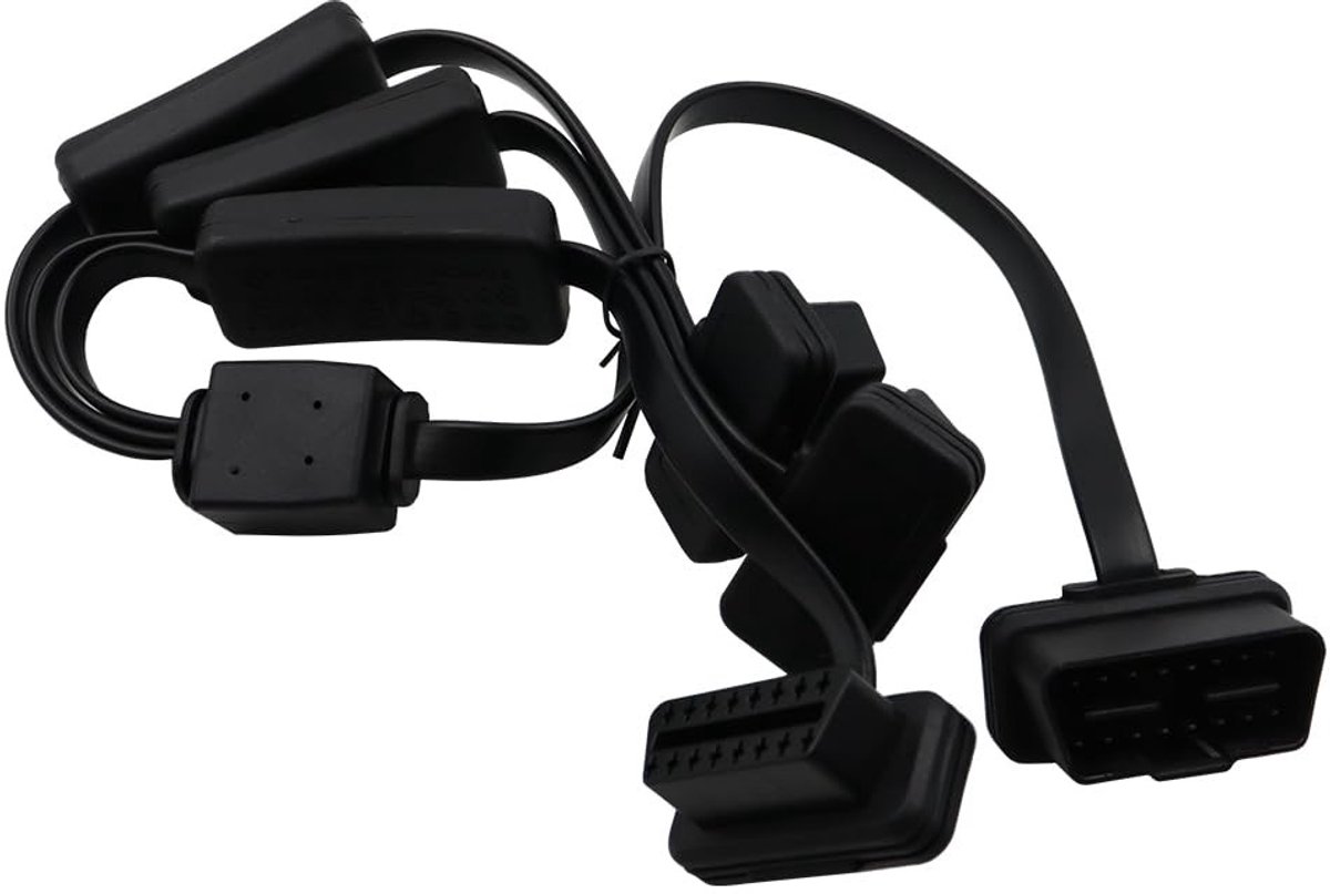 OBDII 1 naar 3 Ultra Low Profile 16 Pin Y Splitter Kabel met Schakelaar 60cm