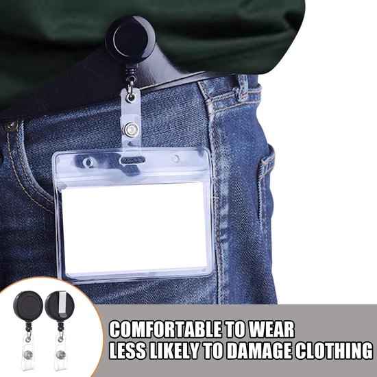 15 Stuks Uittrekbare Badgehouder, Verlengbare Lanyard, Stevige Badge Reel voor ID Kaarten, Sleutels en Werkgebruik — afbeelding 4