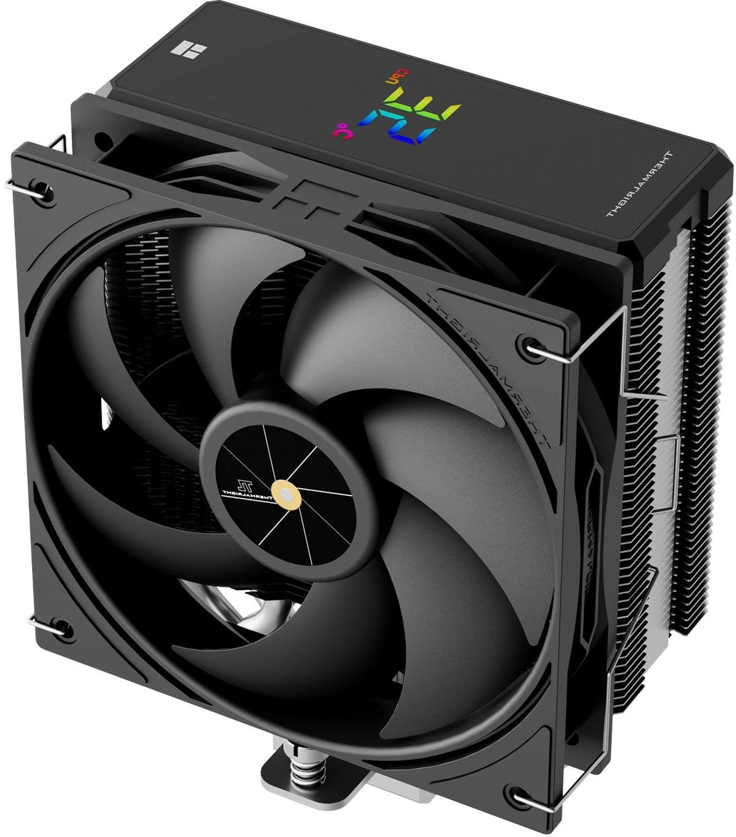 CPU Koeler - Processor Ventilator - Computer Onderdelen - Digitaal Scherm - 120mm - Zwart