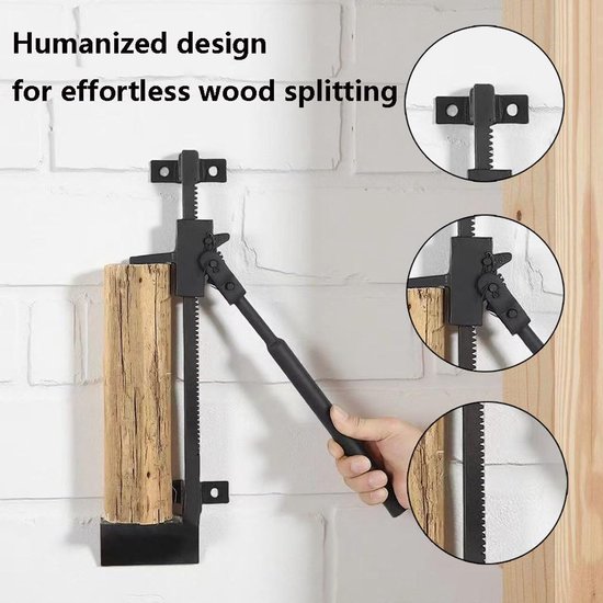Wand Houtklover - Handmatige Splijter - Brandhout Maken - Hefboom Mechanisme - 3.5 Kilogram - Zwart — afbeelding 2