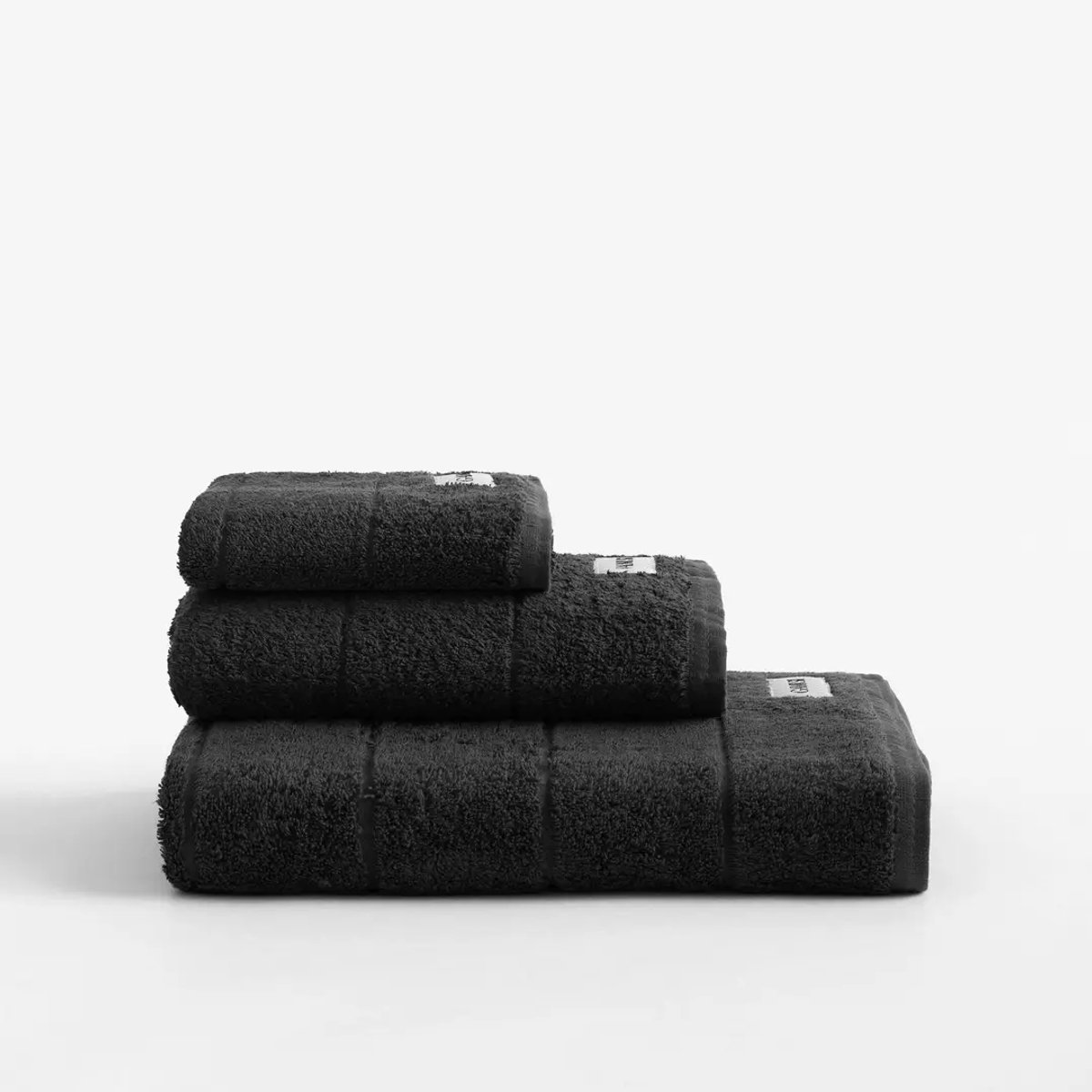GAMUSI Badhanddoek TERRY 70 x 140 cm – 100% Katoen Badstof – OEKO-TEX – Zacht & Absorberend – Zwart