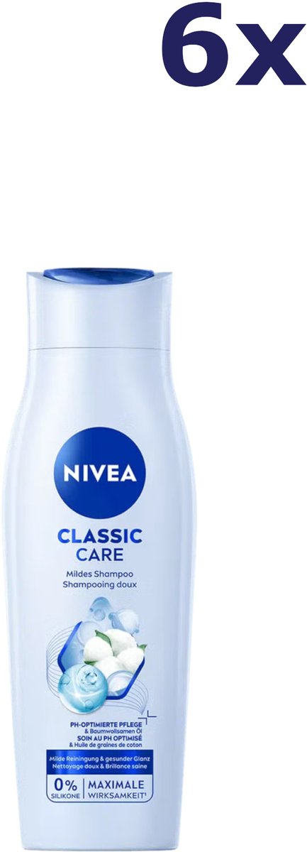 6x Nivea Shampoo Classic Care 250 ml