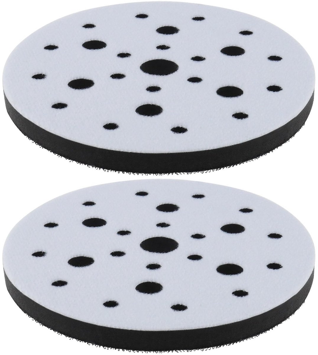aladdien - Zachte Spons Interface Pad - Schuurpad Adapter - 150 mm Diameter - 25 Gaten - Haak en Lus - Perfect voor Schuren - 2 Stuks