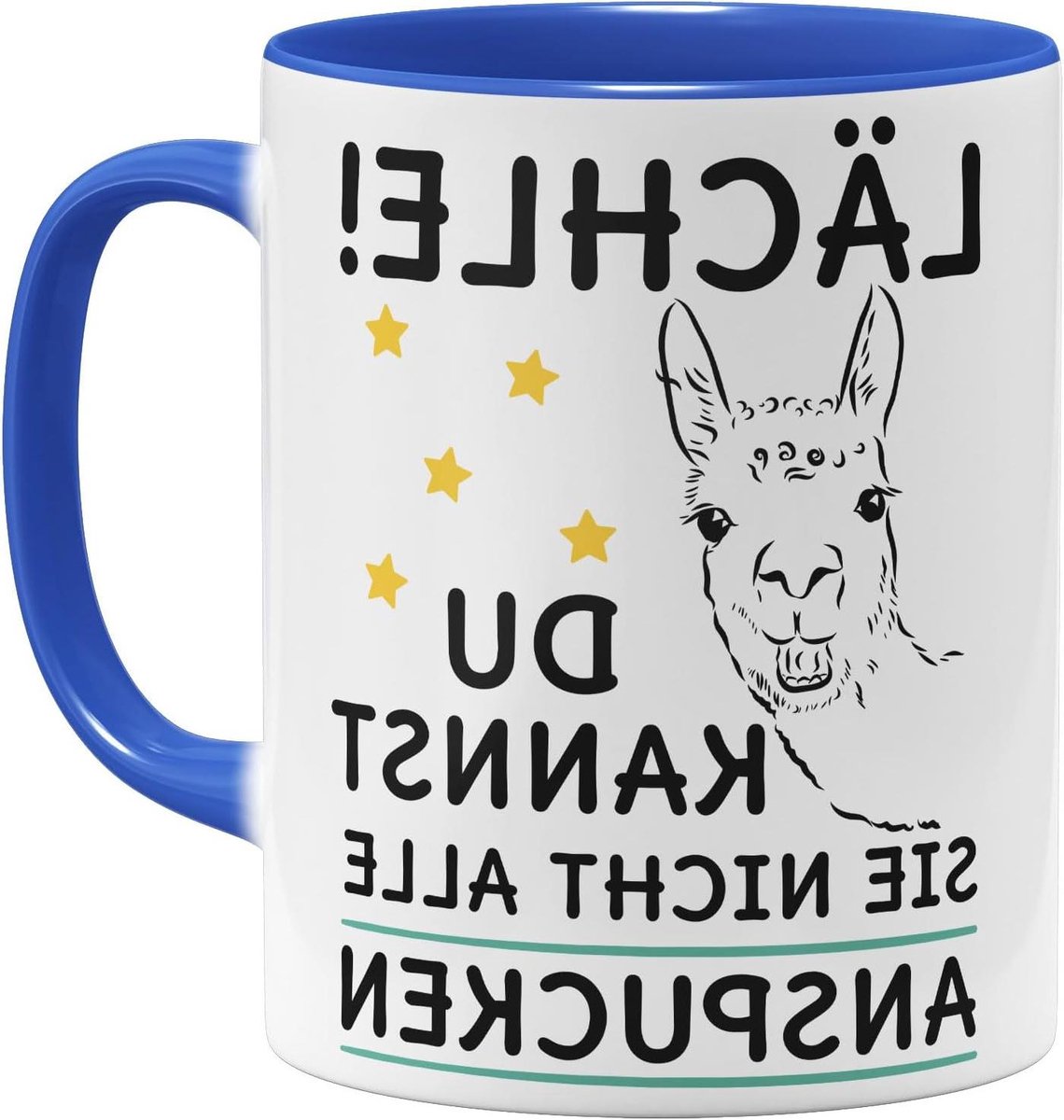 Lama Mok - Thee Mok - Dagelijks Gebruik - Grappige Tekst - 325 ml - Blauw