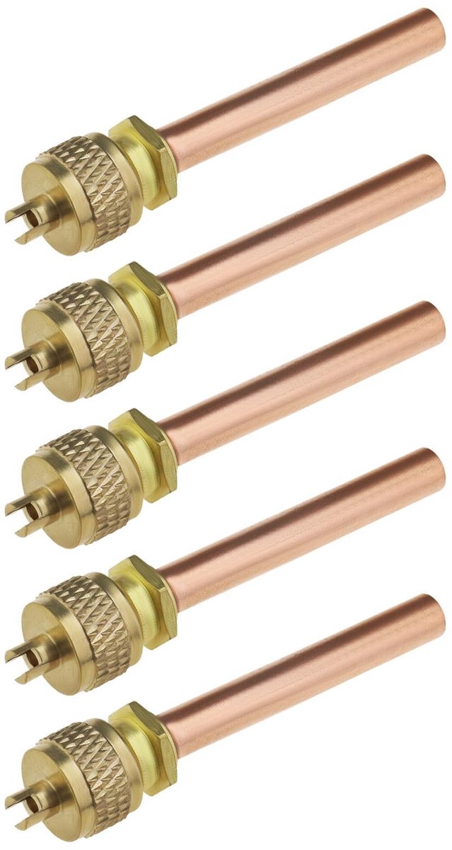 aladdien - Koelmiddel Vullen Terugslagklep - 5 stuks - Koper - 1/4 inch - Vervangingsonderdeel - Geschikt voor Koelkasten en Airconditioners - K...