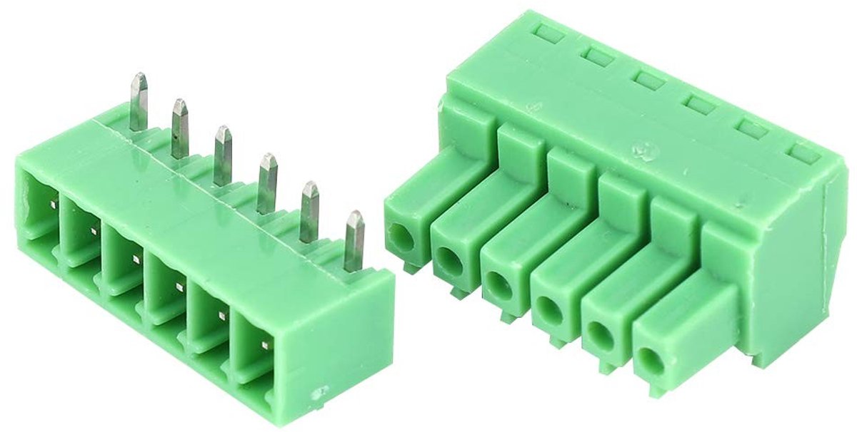ONF3 - Morsettiera 6-Pin - 10 Coppie Mannelijk en Vrouwelijk PCB Klemmenblok - 300V 8A - Duurzame Verbindingen - Elektrische Componenten - Betro...