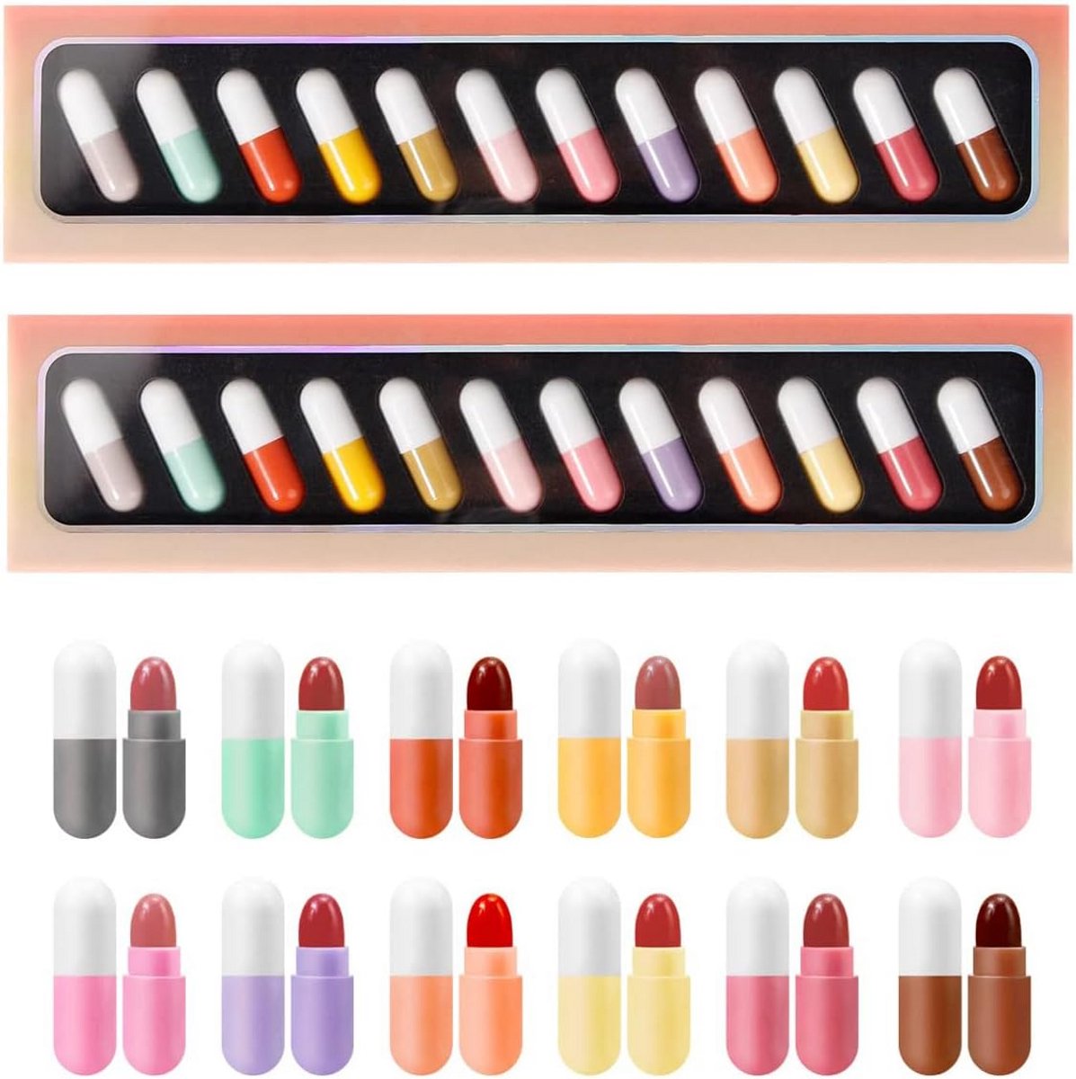Mini Lipstick Set 12 Kleuren - Mat, Waterdicht & Langhoudend