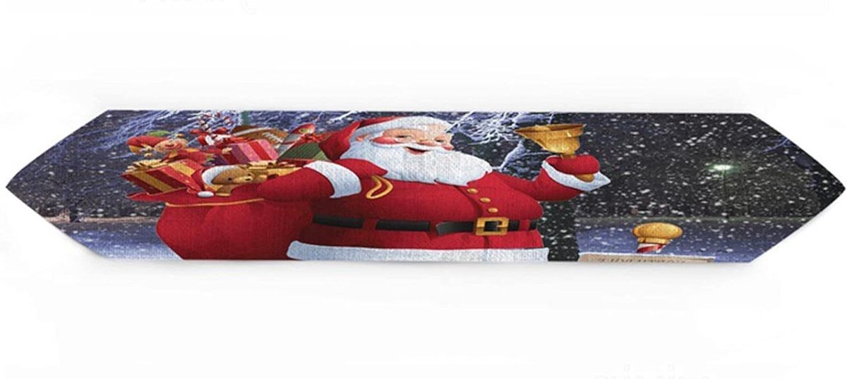Tafelloper - Tafelkleed - Eettafel Decoratie - Katoen Linnen - 33x229CM - Rood Zwart